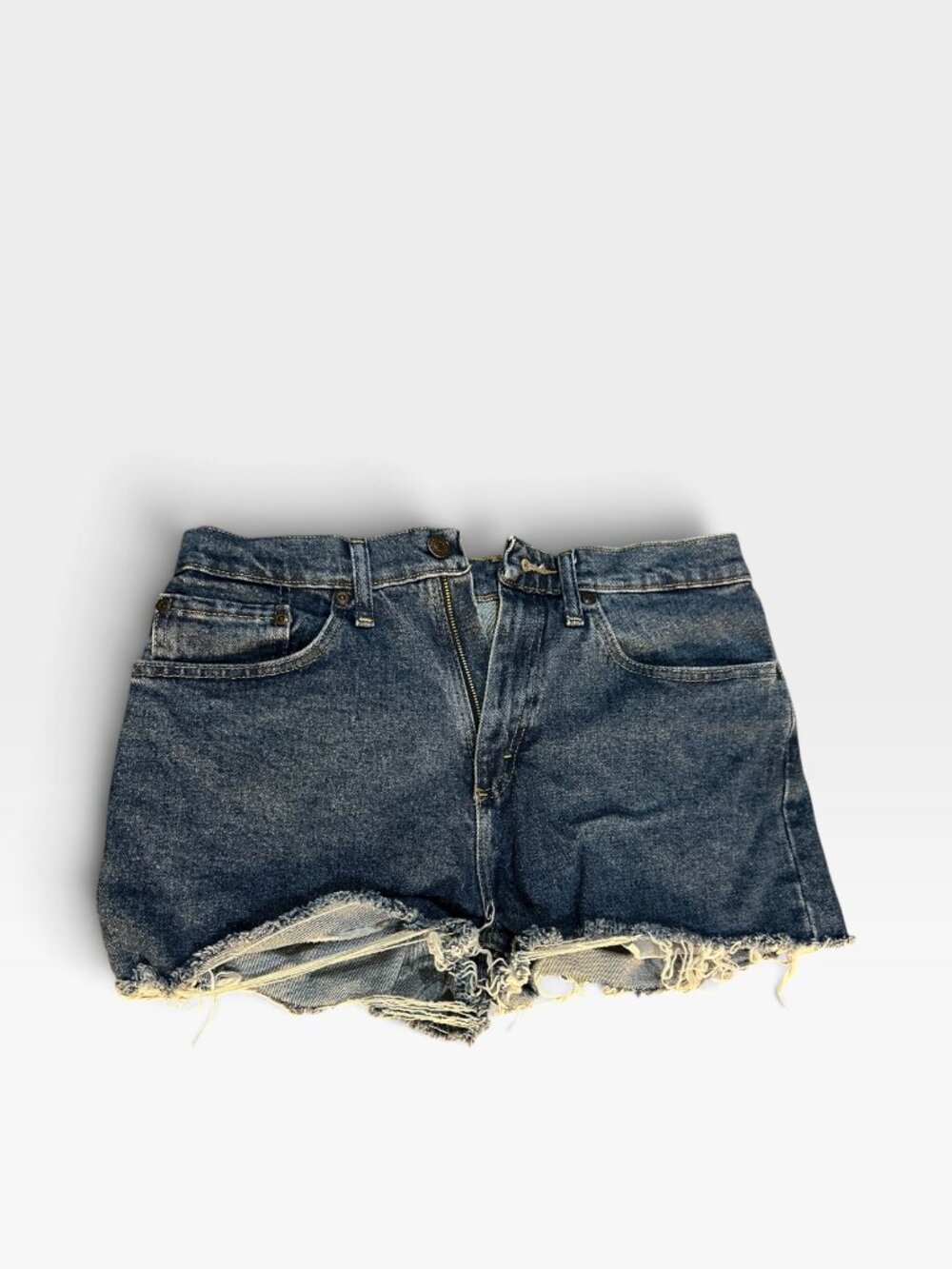Wrangler Denim Shorts Size 30 Frayed Hem Distressed Cutoff